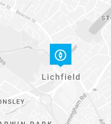 Lichfield pin on a map background