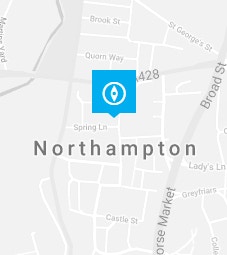 Northampton pin on a map background