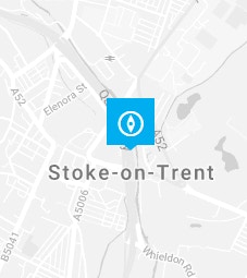 Stoke-on-Trent pin on a map background