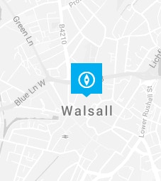 Walsall pin on a map background